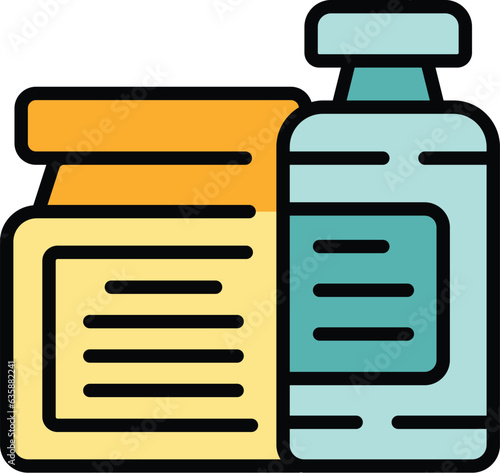 Hair care shampoo icon outline vector. Salon woman. Fashion chair color flat