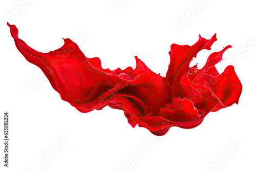 Red blood or ink liquid splashes, drops, splatter, or painted that isolated on white background for Halloween festive, with Generative Ai.