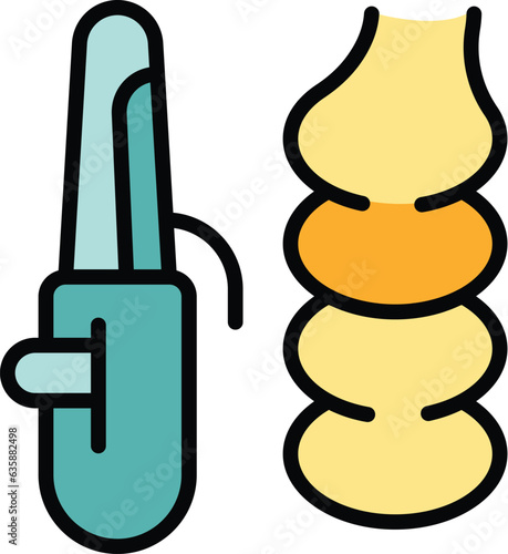 Home hair straightener icon outline vector. Barber care. Salon beauty color flat