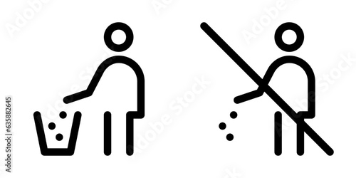 Do not litter line icon. Vector graphics