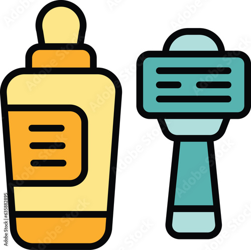 Handle razor icon outline vector. Salon hair. Haircut beauty color flat