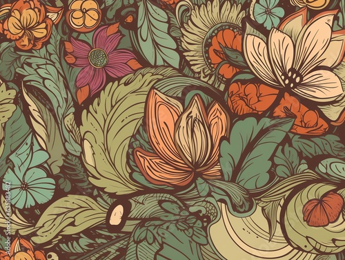 flowers pattern seamles organic style