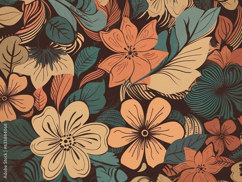 flowers pattern seamles organic style flowers pattern seamles organic style