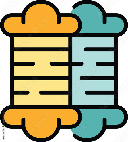 Hair sponge icon outline vector. Salon woman. Fashion chair color flat