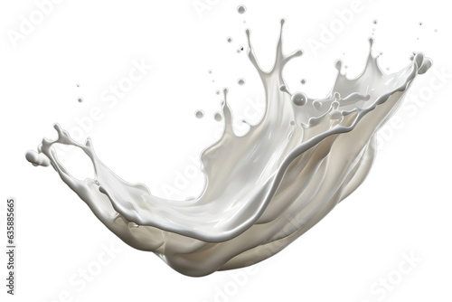 Milk splash isolated on transparent background PNG