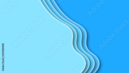 Visual Seas with Captivating Waves and Curves - A Vector Design Illustration Infused with Blue Hues, Dynamic Shapes, 3D Depth, and Playful Patterns, Creating Mesmerizing Background