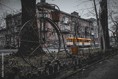 bicycle and tram