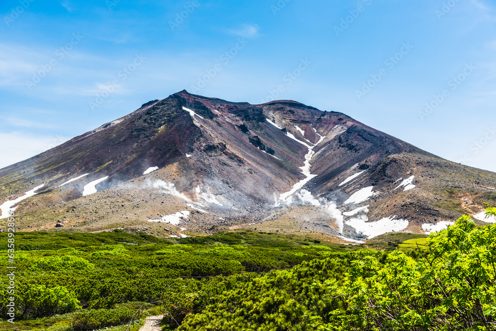 Beautiful summer colors at Mountaint Asahidake, Hokkaido, Japan.