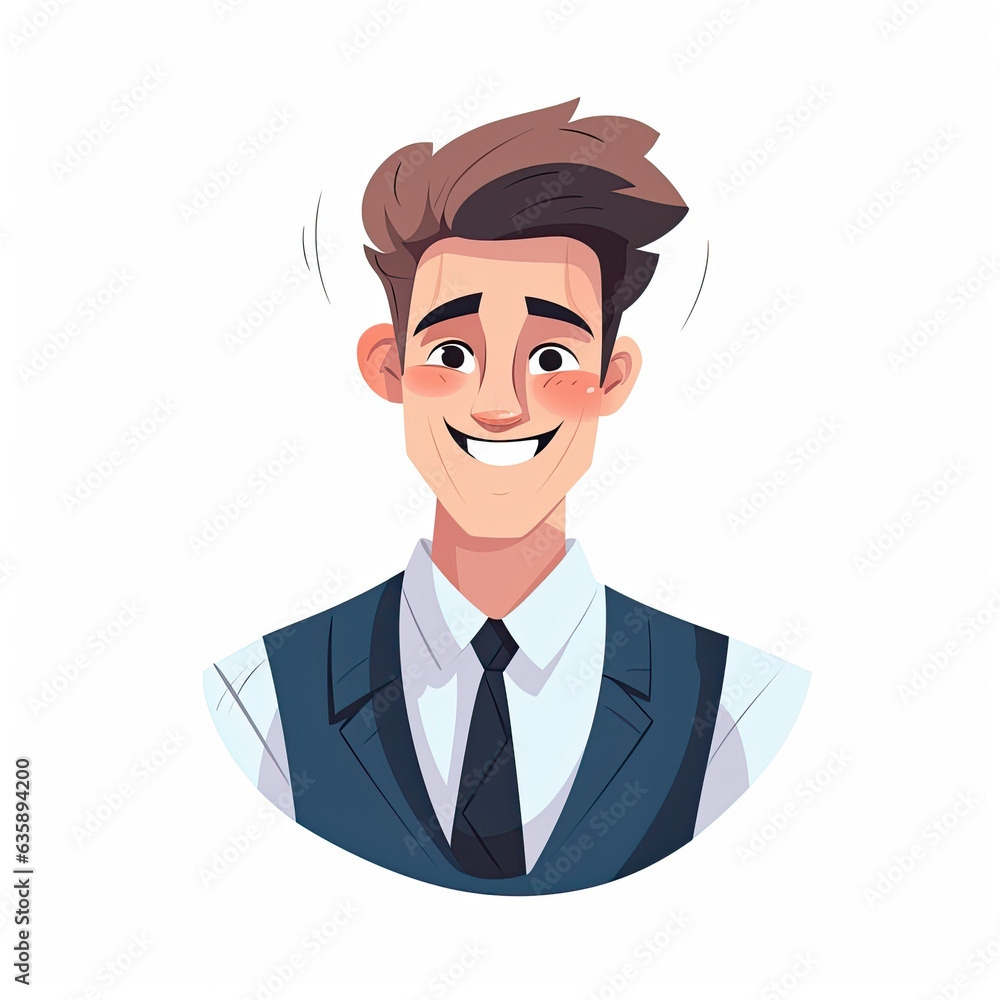 Dashing male character cartoon illustration - Generative AI. Dashing male character cartoon illustration - Generative AI.