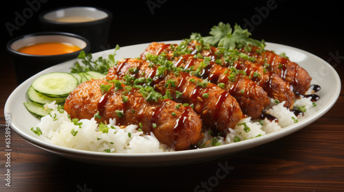 Asian style Deep Fried Breaded Pork with rice