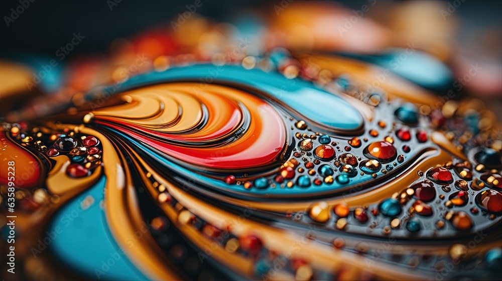 a close up picture of a colorful abstract design on a table. generative ai a close up picture of a colorful abstract design on a table. generative ai