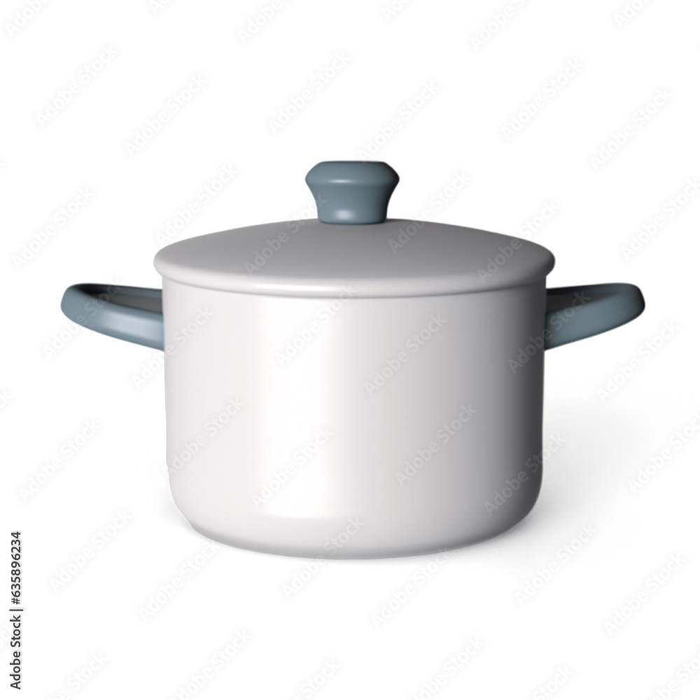3d style illustration of cooking pot icon. Simple icon for web and app. Isolated on white background. 3d style illustration of cooking pot icon. Simple icon for web and app. Isolated on white background.