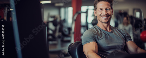 Healthy and happy  looking man in the gym