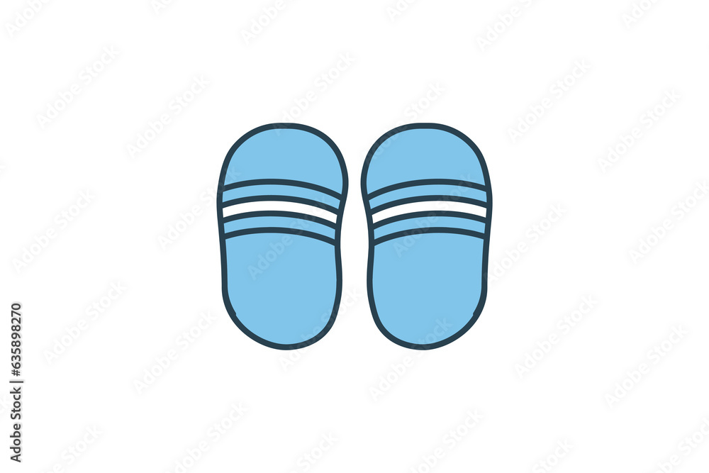 Flip flops Icon. Icon related to clothes. flat line icon style. Simple vector design editable