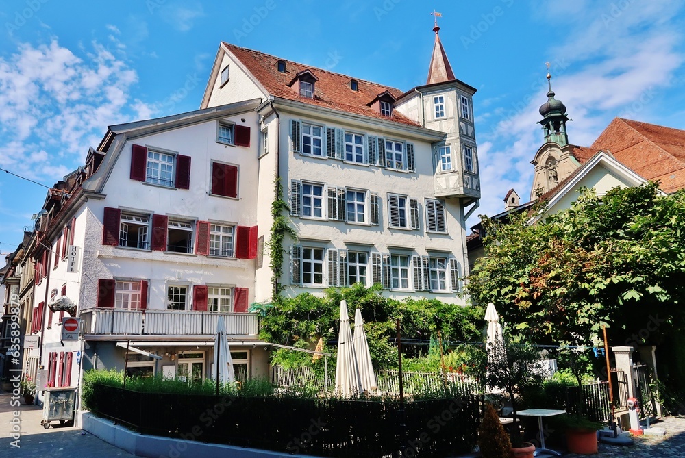 Fototapeta premium Haus mit Erkertürmchen, St. Gallen, Schweiz