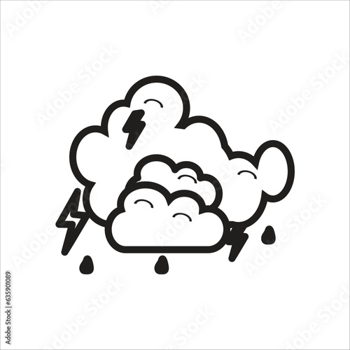 storm vector icon template line