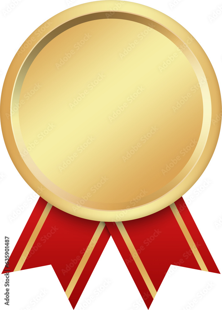 Golden seal with ribbons. Golden Medal. Award Ribbon. Golden seal with ribbons. Golden Medal. Award Ribbon.