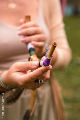 Fotografie Tepi, aplicador de rapé indígena, sacred snuff hape
