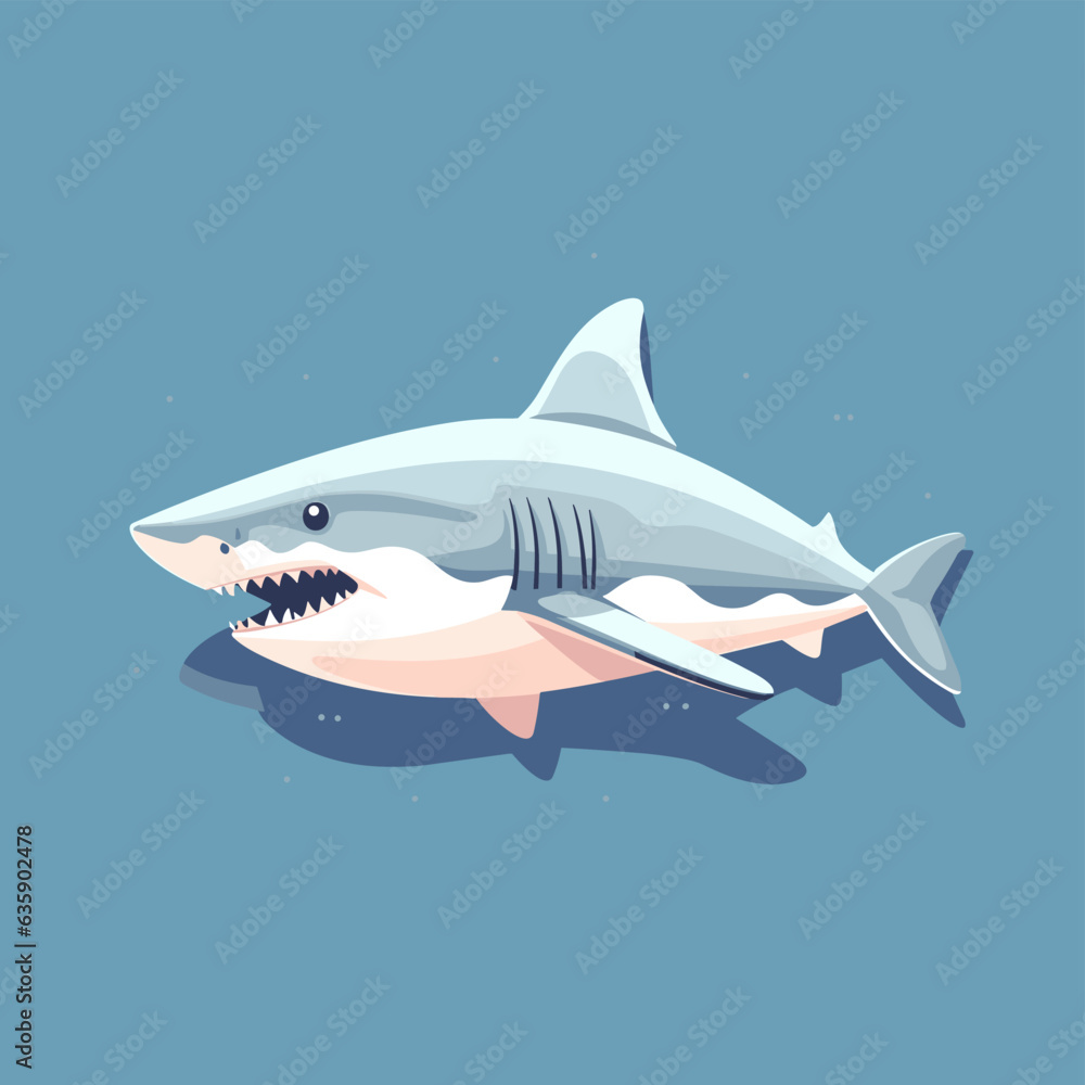Vector logo cute shark, shark icon, shark sticker Vector logo cute shark, shark icon, shark sticker