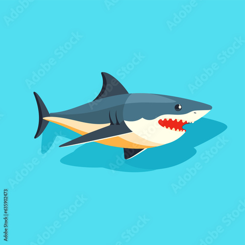 Vector logo cute shark, shark icon, shark sticker