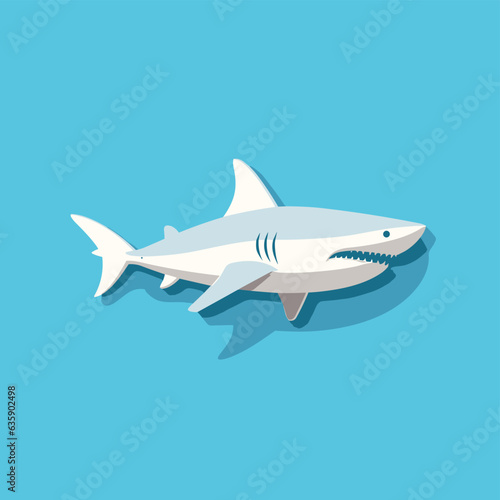 Vector logo cute shark, shark icon, shark sticker © Stitch