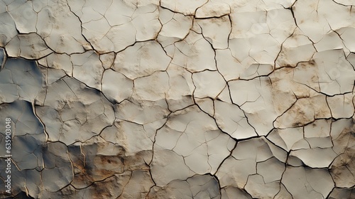  a close up of a cracked wall with white paint on it. generative ai