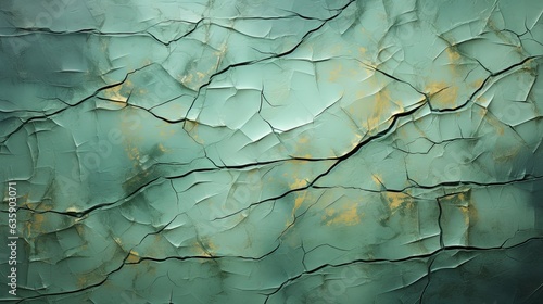  a painting of a cracked surface with gold paint on it. generative ai