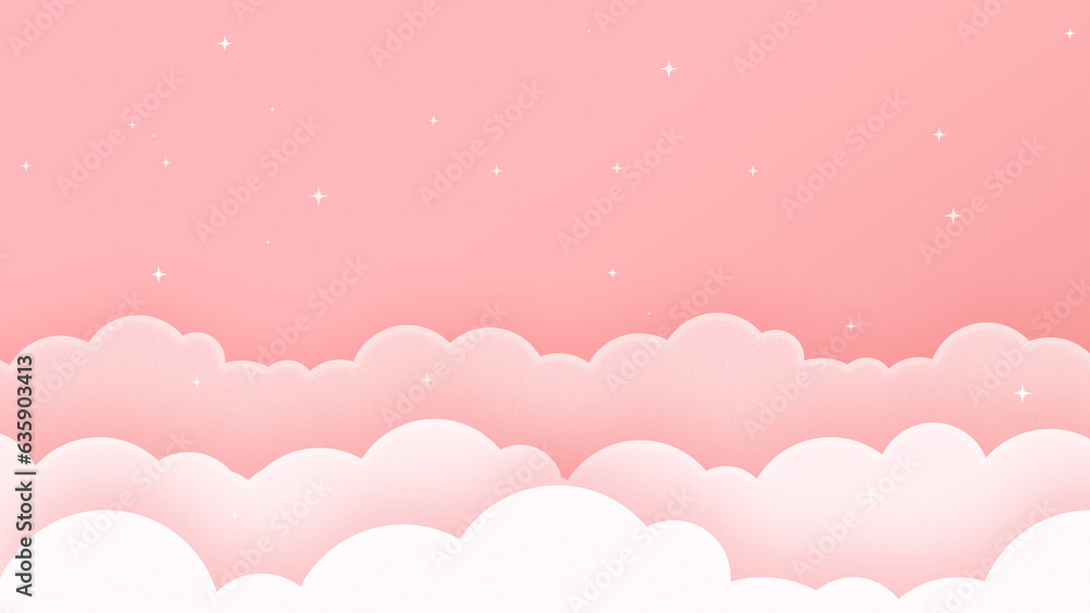 Cloudscape and Hot Air Balloons with Pastel Sky Background in Paper Cut Style Cloudscape and Hot Air Balloons with Pastel Sky Background in Paper Cut Style