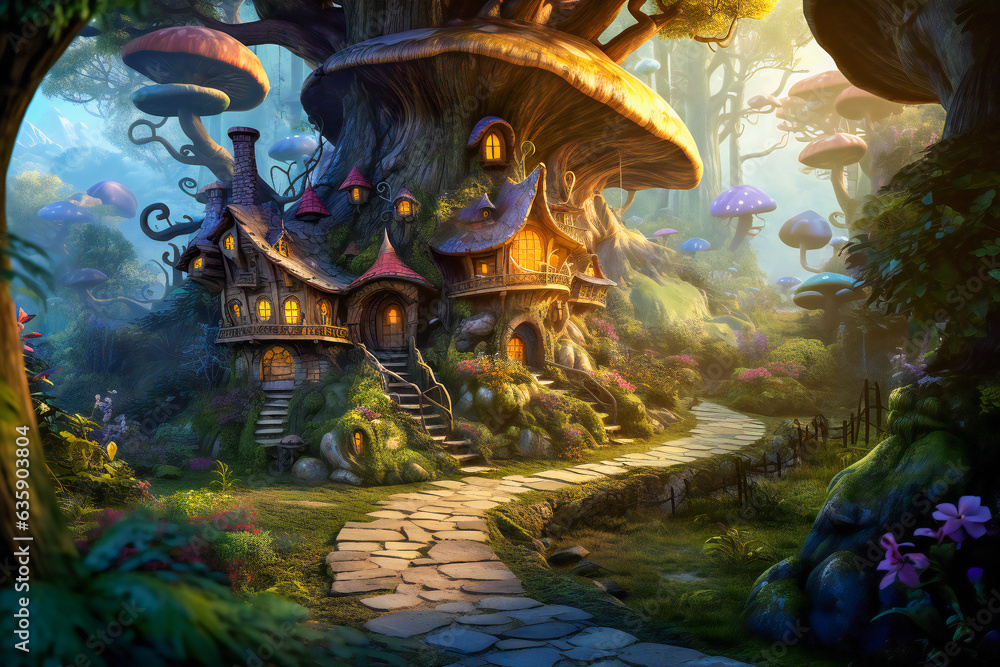 Fototapeta premium Fairy house in a magic forest