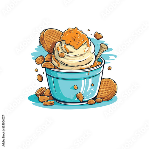 cookies and peanut butter ice cream clip art illustration