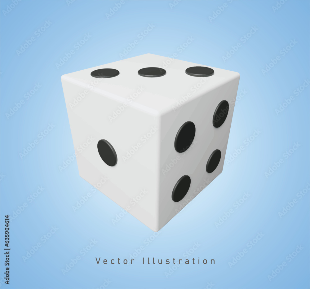 white dice in 3d vector illustration white dice in 3d vector illustration