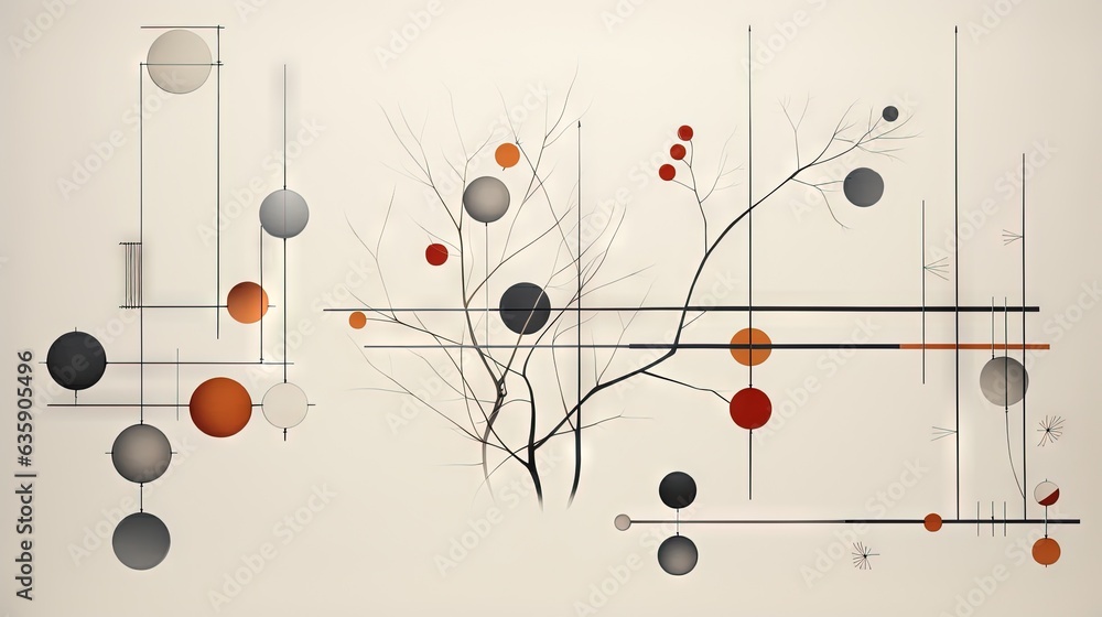 a tree with many balls hanging from it's branches. generative ai a tree with many balls hanging from it's branches. generative ai