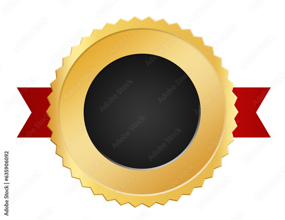 Gold Seal Badge with Red Ribbon Gold Seal Badge with Red Ribbon