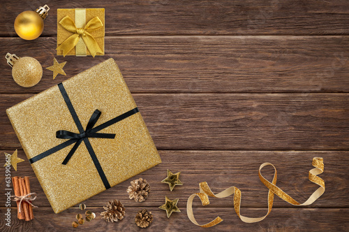 Wallpaper Mural Christmas Banner On Wooden Background Torontodigital.ca