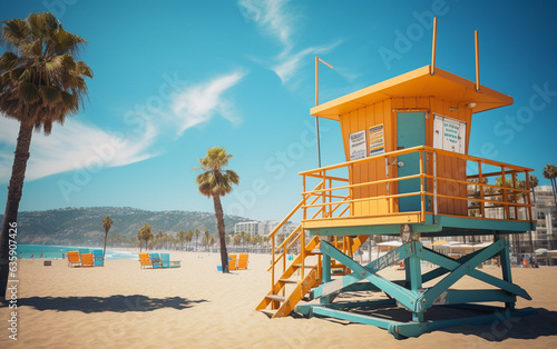 lifeguard tower on the beach  Los Angeles