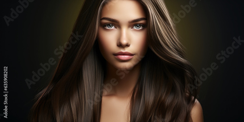 Hair Goals: Long Brown Shiny Hair: A young woman with long brown shiny hair, a model of hair goals for many people.
