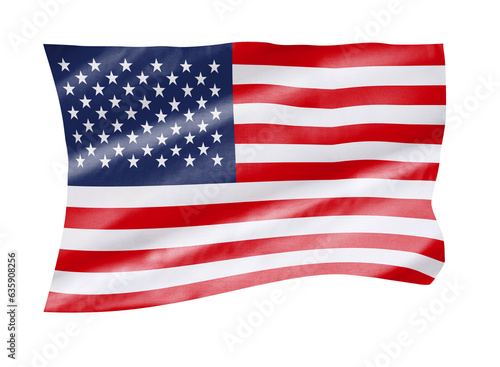 Flag of United States of America blowing in the wind 