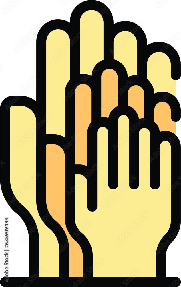 Keep hand grow icon outline vector. Mind health. Relax healing color flat Keep hand grow icon outline vector. Mind health. Relax healing color flat