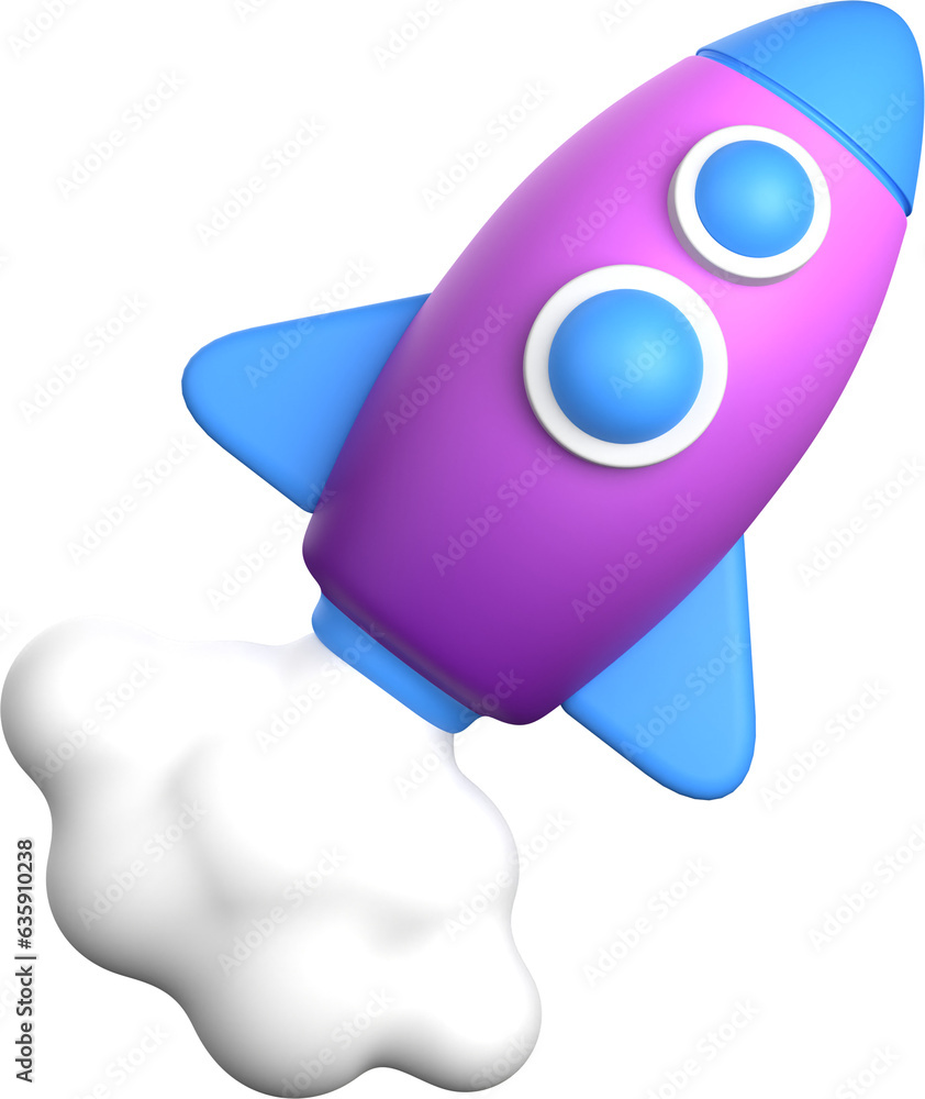 3D Rocket Illustration