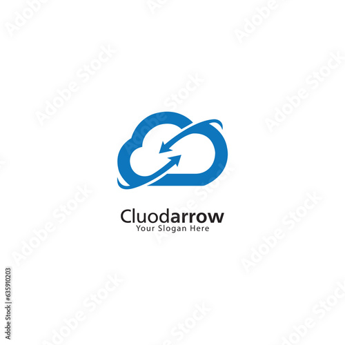 Cloud Logo template. Technology logo template. Business and Consulting logo template. Grow, arrow, growth bar.