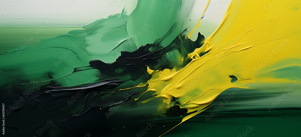 Abstract Painting in a background banner wallpaper format with pastel, green, white, yellow
