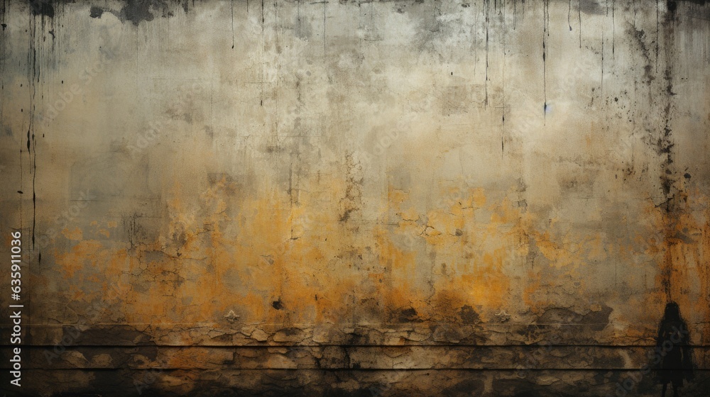 Obraz premium Industrial background, empty grunge urban street with grunge wall
