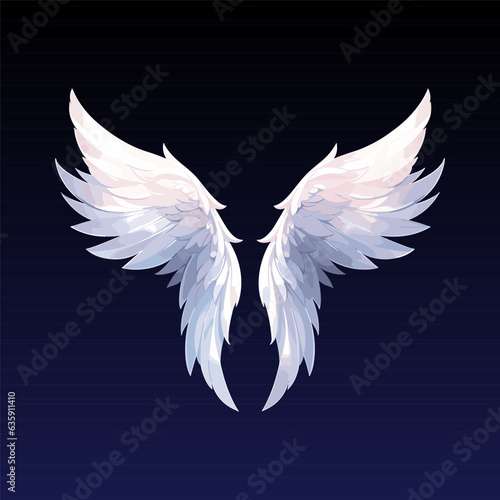 Angel wings isolated on dark background. 3D bird wings design template. Vector illustration EPS10