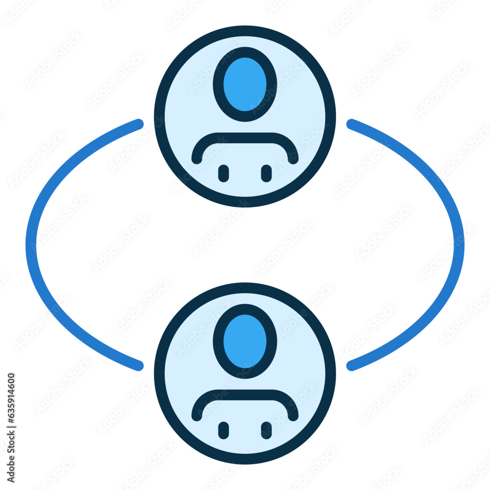 Sociology vector Social Interaction concept blue icon or symbol Sociology vector Social Interaction concept blue icon or symbol