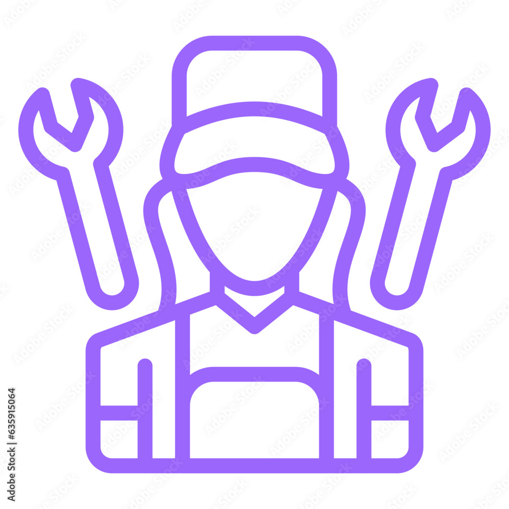 Vector Design Female Plumber Icon Style Vector Design Female Plumber Icon Style