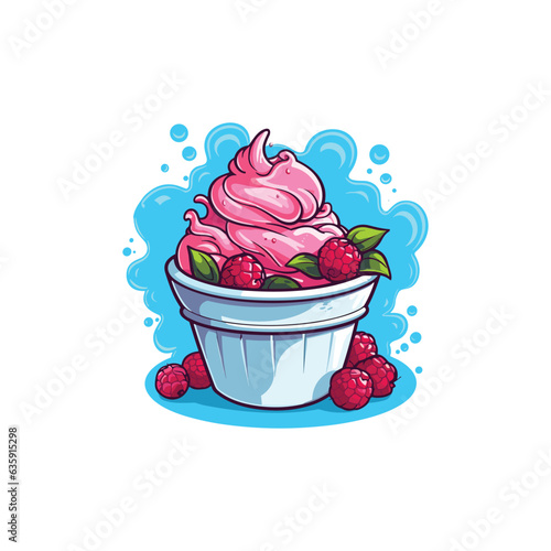 raspberry ripple ice cream clip art illustration