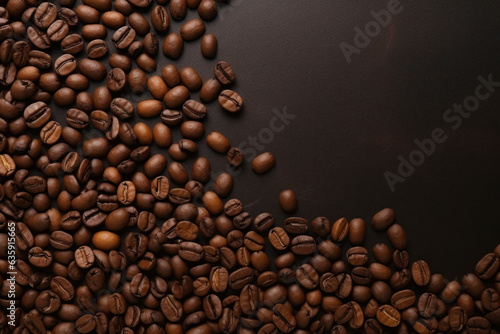 Rich Roast: Coffee Beans on Brown Background with Text Space Generative AI © illuminating images