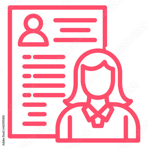 Vector Design Candidate Female Icon Style