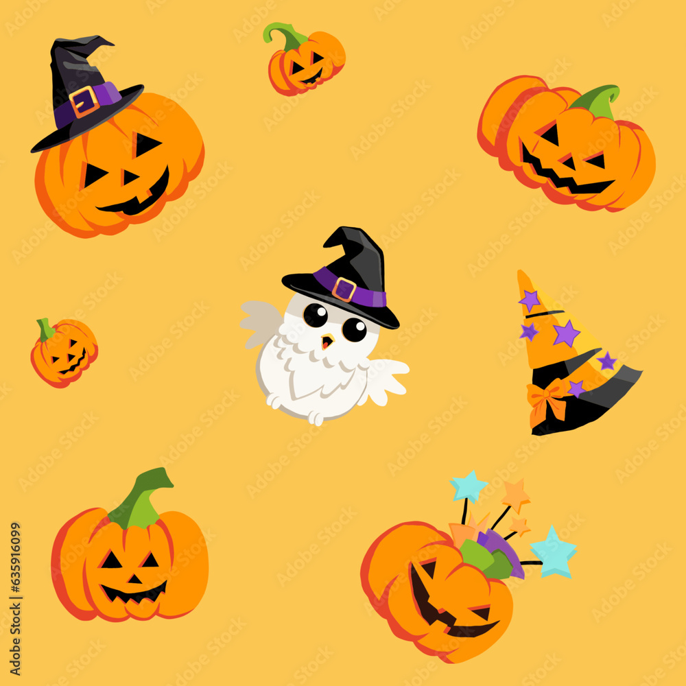 halloween seamless pattern with pumpkins halloween seamless pattern with pumpkins