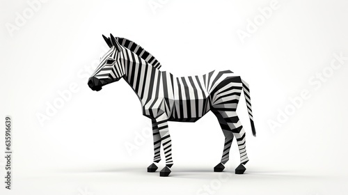  a zebra made out of pieces of paper on a white background. generative ai